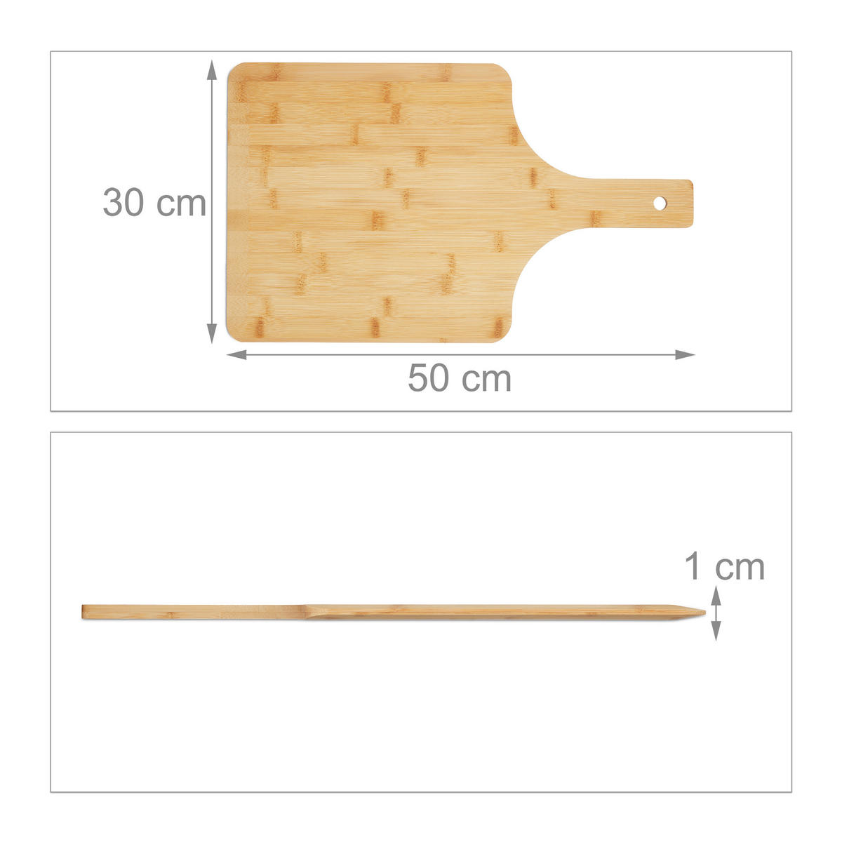 2XPIZZASCHIEBER - Hellbraun, Holz (50/1/30cm) - Relaxdays