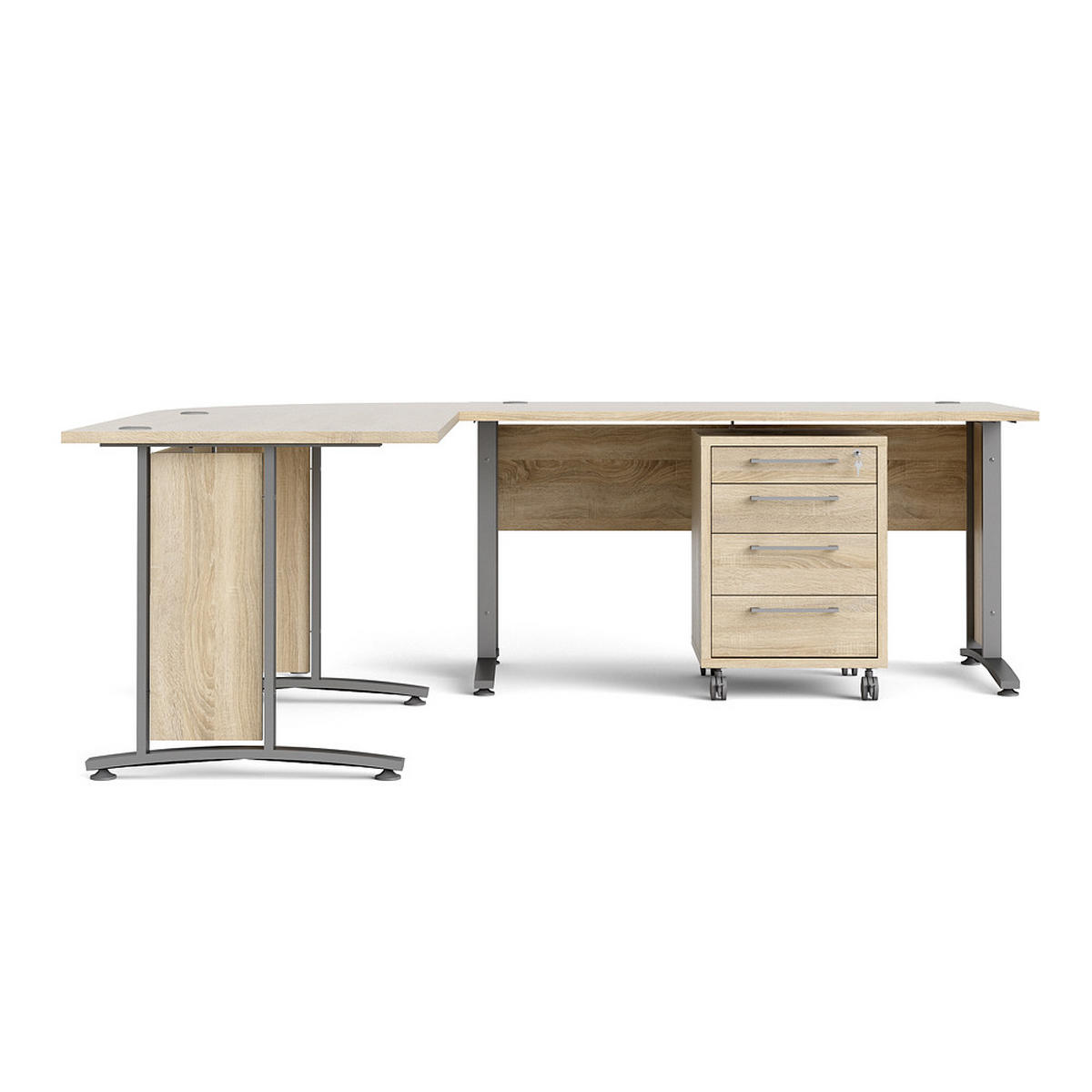 ECKSCHREIBTISCH Eiche Dekor - Eiche Wotan, Holzwerkstoff (230/200/75cm) - ebuy24