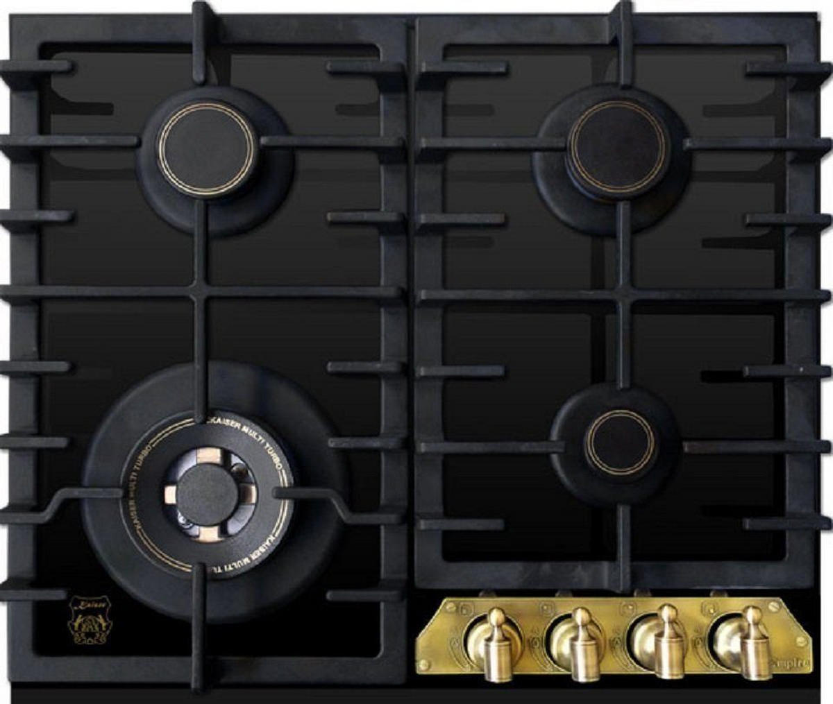 BACKOFEN-SET Elektro Einbau Backofen 60 cm EH 6355 Em Sil+KCG 6335 Em Gaskochfeld 60 cm - Schwarz, Metall (59.4/59.4/56.6cm) - Kaiser Küchengeräte