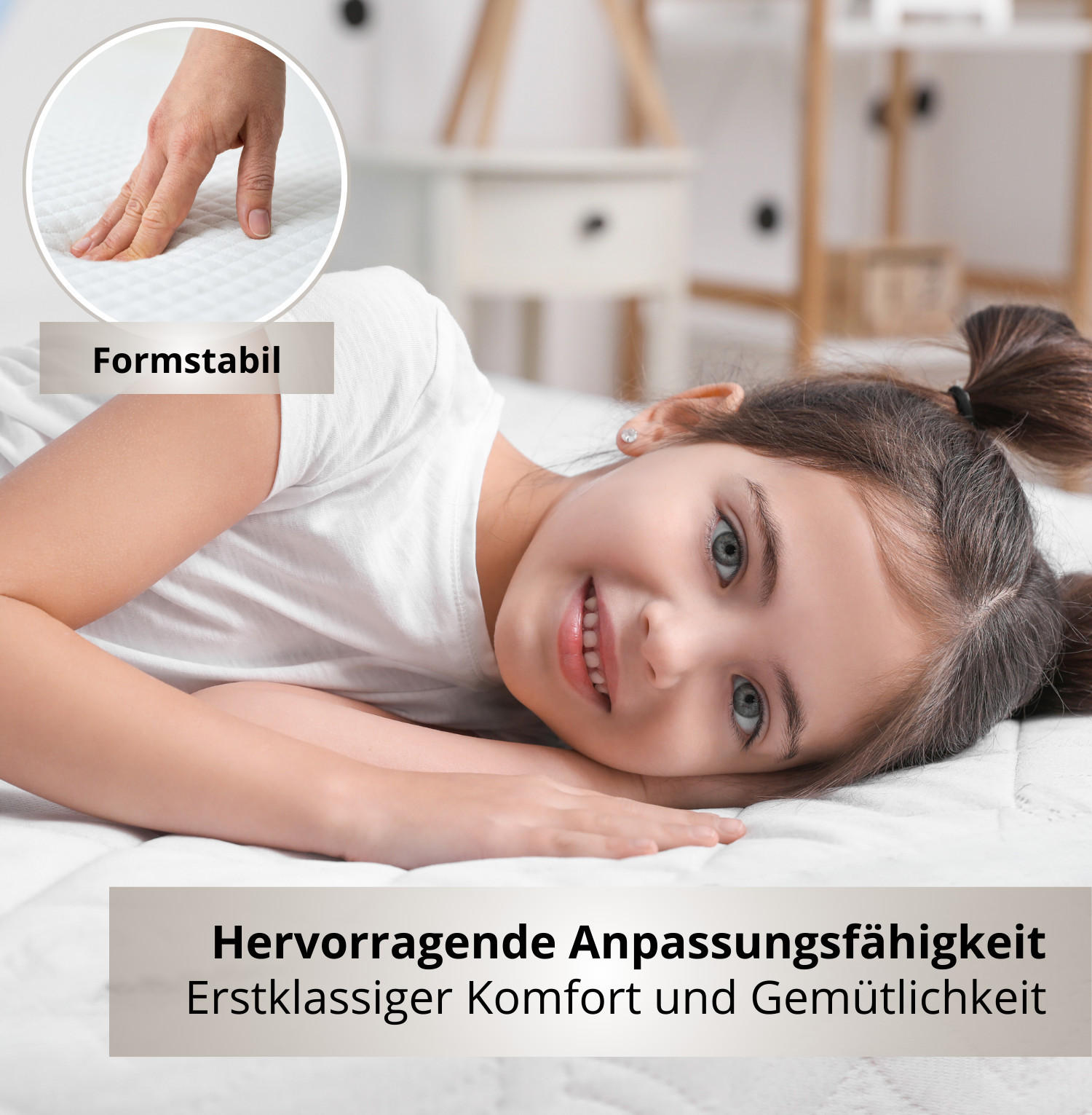 KINDERMATRATZE COZY - Weiß, Kunststoff (80/160cm) - Alavya Home