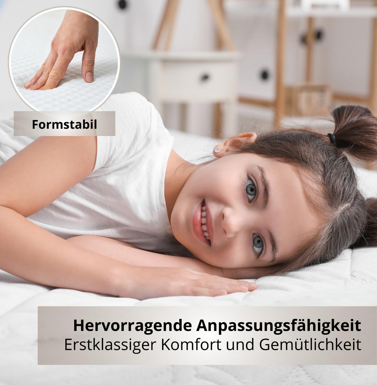 KINDERMATRATZE COZY - Weiß, Kunststoff (90/200cm) - Alavya Home