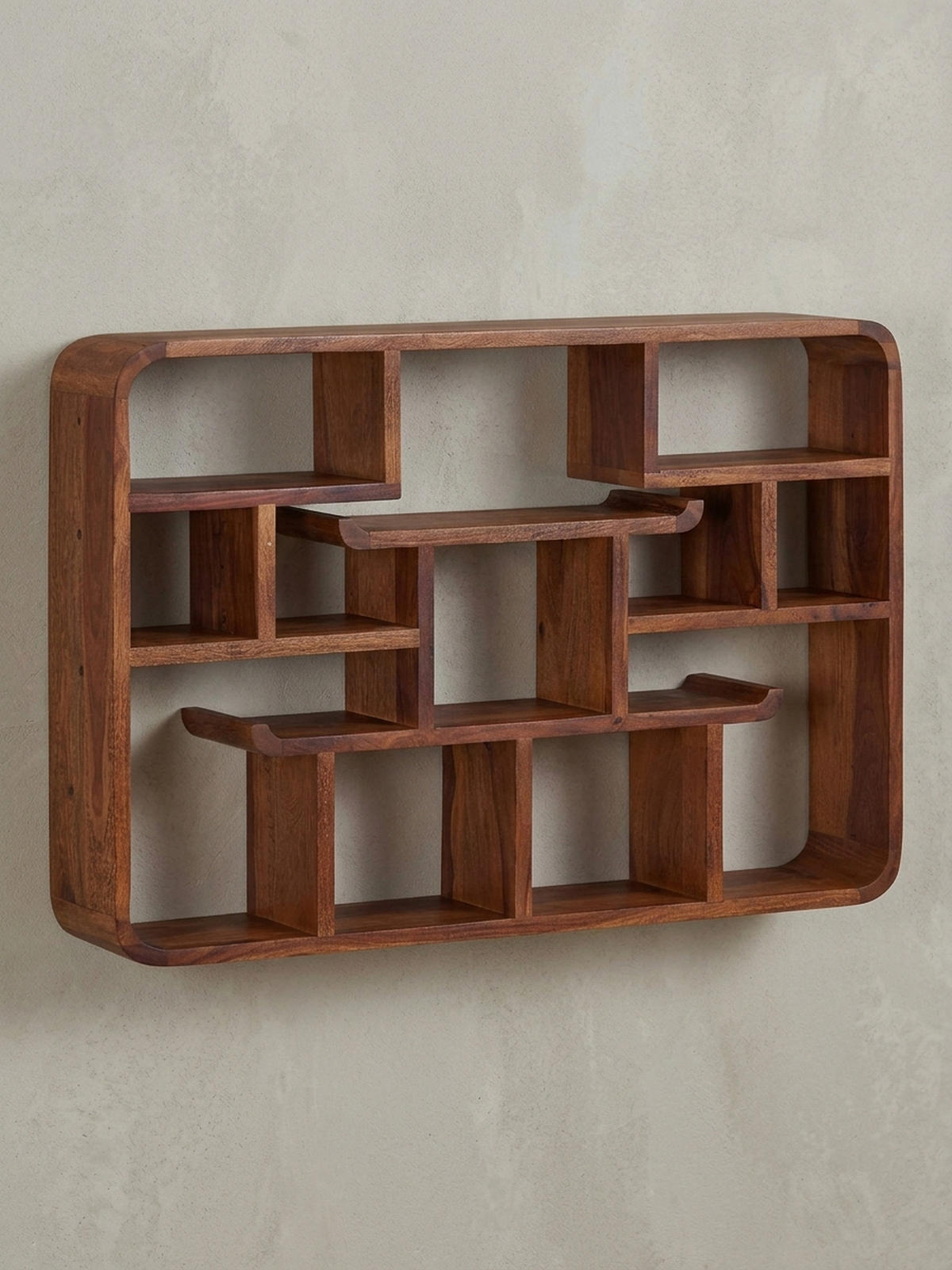 WANDREGAL Massivholz Modern Stil Elegant - Braun, Holz (80/55/12cm) - KADIMA DESIGN