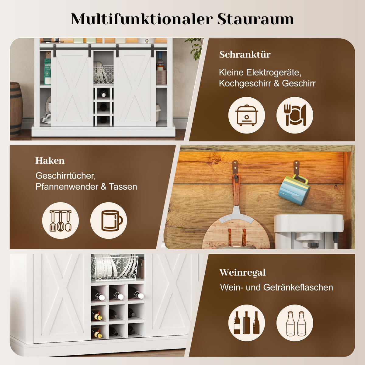GESCHIRRSCHRANK Naturfarben 110/40/191 - Naturfarben, Holzwerkstoff (110/191/40cm)