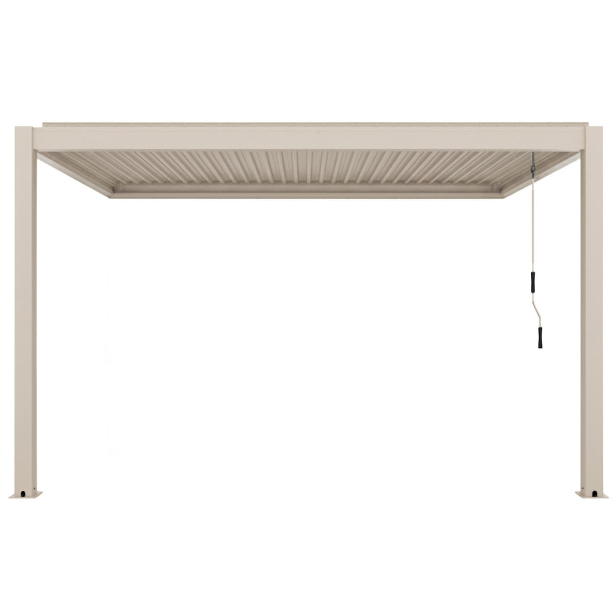 PERGOLA 3x4 m mit 2 Markisen, Cremefarbe - Beige, Metall (281/257/403cm) - Oviala