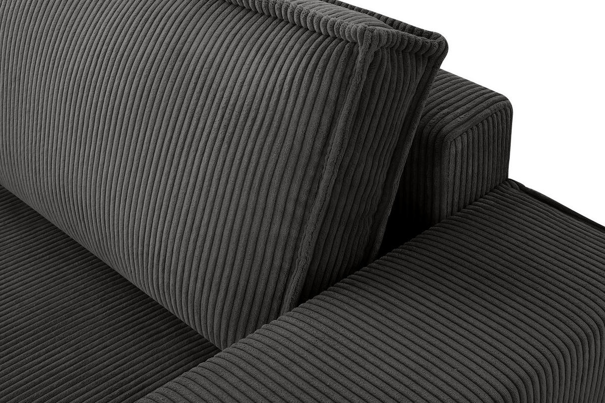 3-SITZER-SCHLAFSOFA NAPI in Pet Friendly Cord-Stoff, grau - Schwarz/Grau, Textil (244/89/101cm) - KONSIMO®