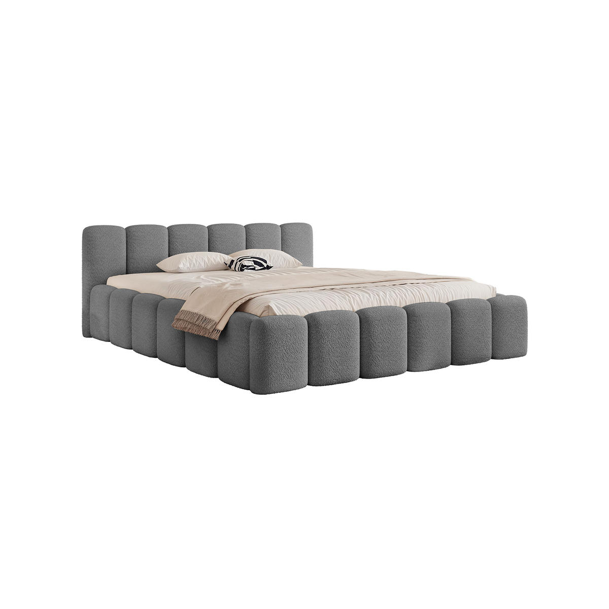 POLSTERBETT MACAPA 140x200 cm, Graphit - Grau, Textil (200/140cm) - Fedve