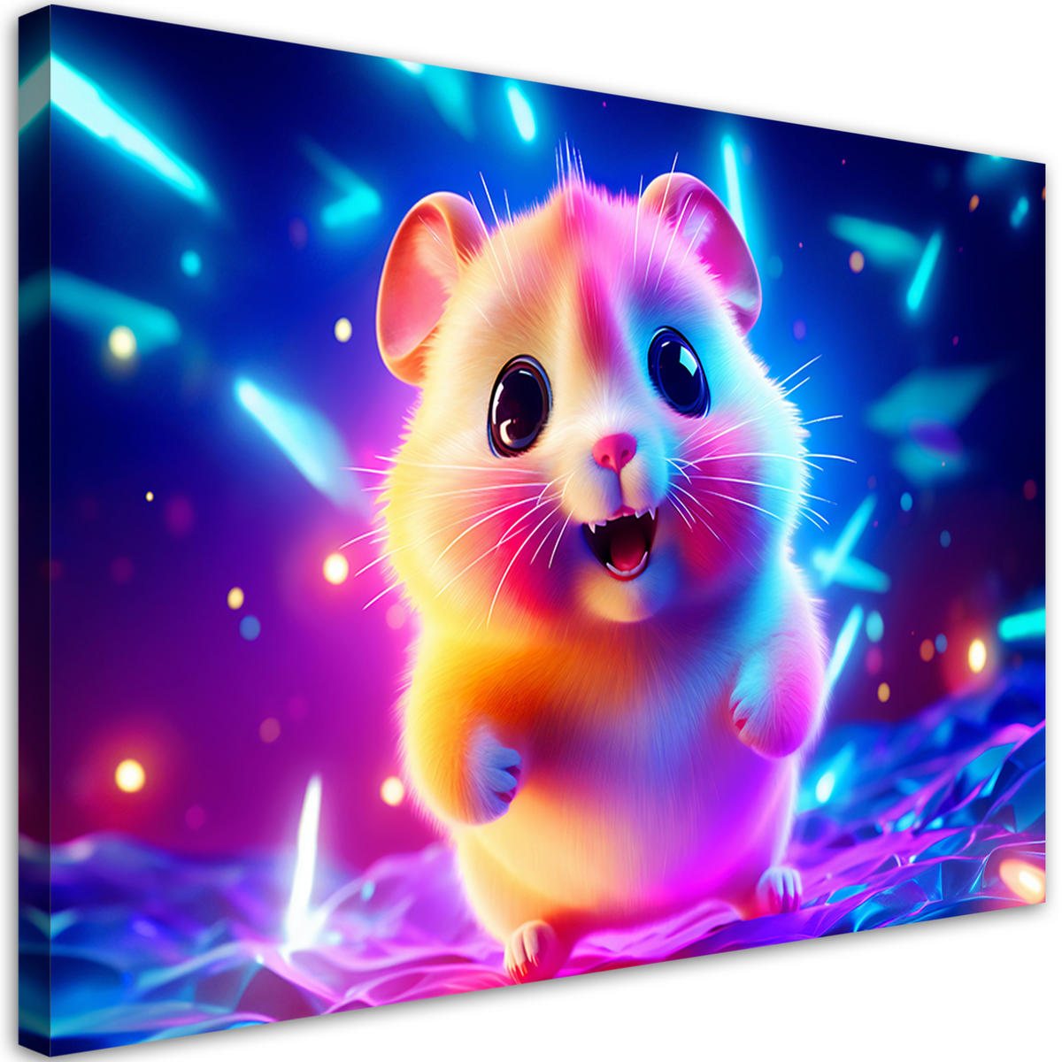 WANDBILD niedlicher hamster neon - Multicolor, Textil (60/40cm) - Feeby