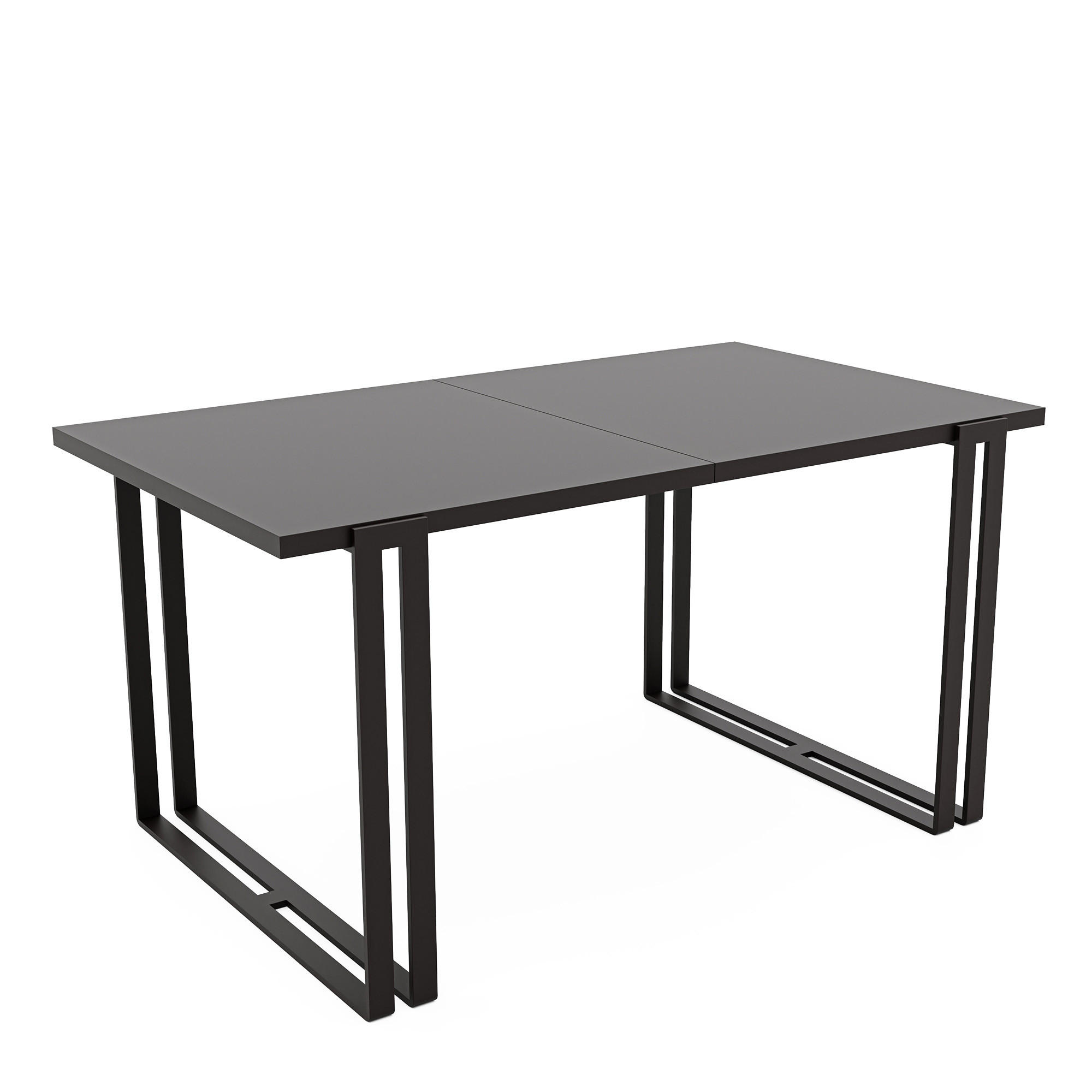 TISCH ausziehbar aus MDF, Schwarz - Schwarz, Holzwerkstoff (160/80/76cm) - Idohome