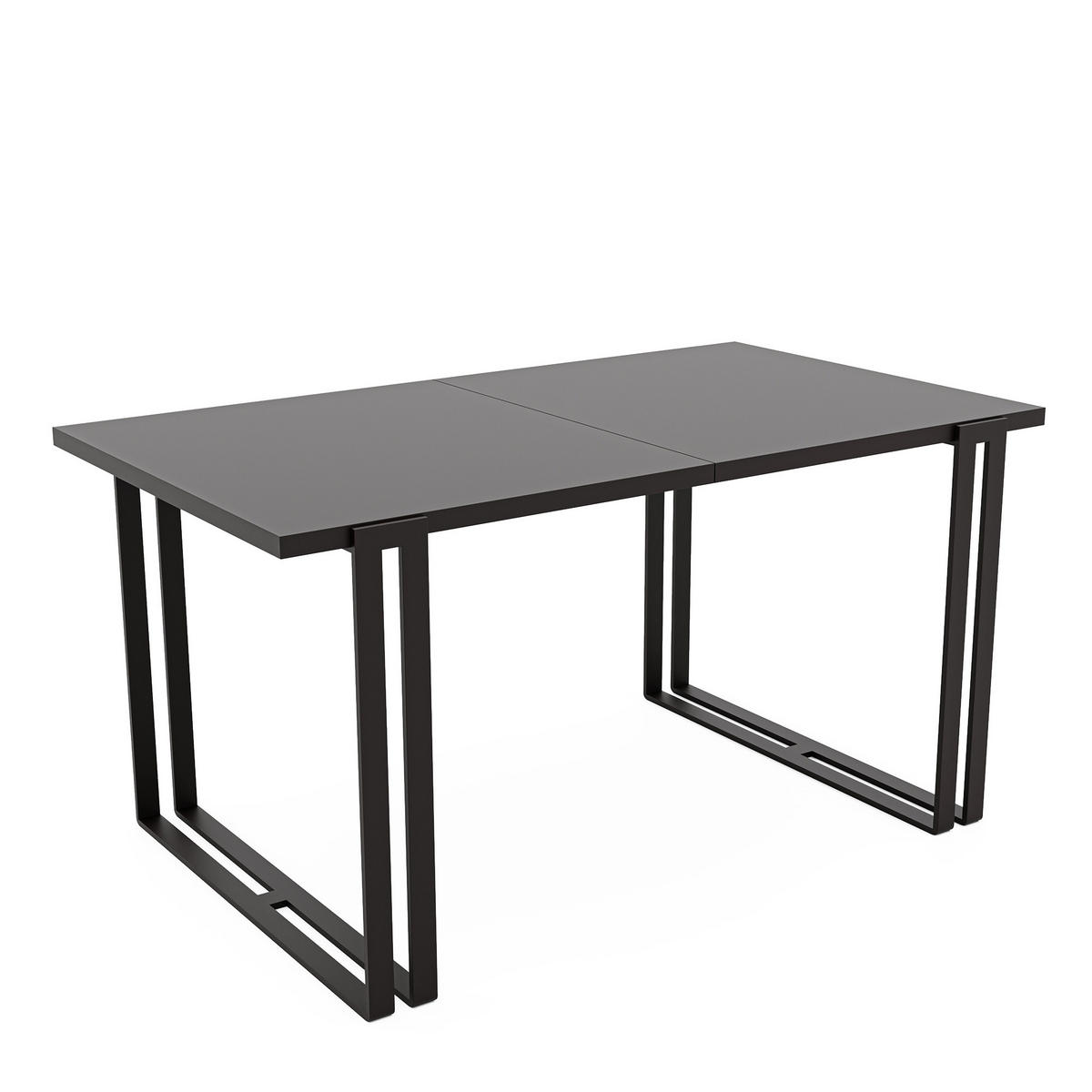 TISCH ausziehbar aus MDF, Schwarz - Schwarz, Holzwerkstoff (160/80/76cm) - Idohome
