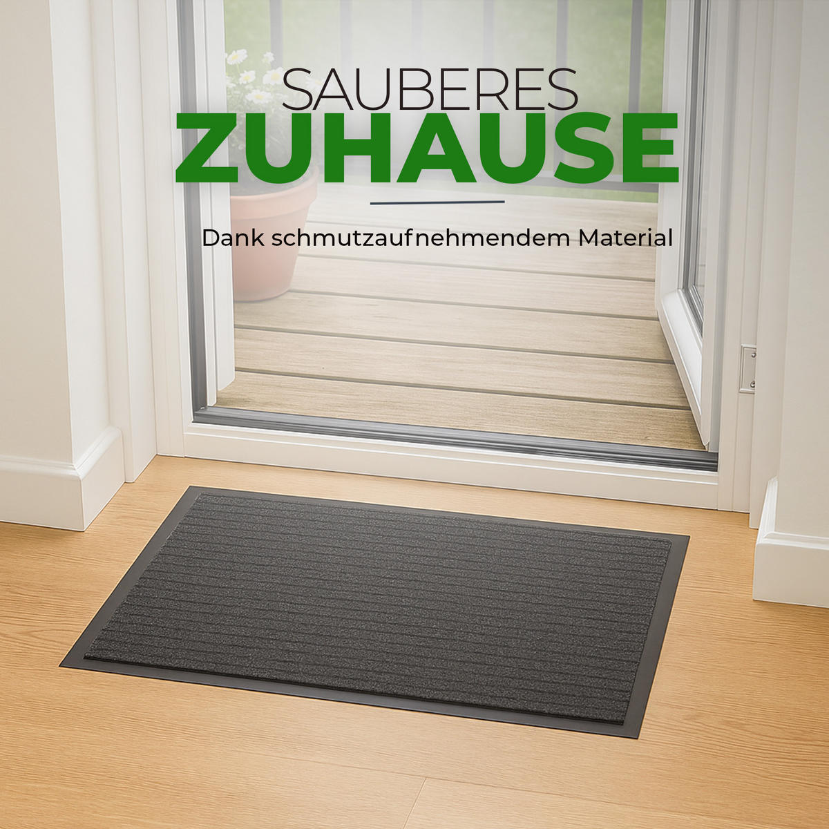 FUSSMATTE Schmutzfangmatte Schwarz 60x40cm - Schwarz, Textil (40/60cm) - Bestlivings