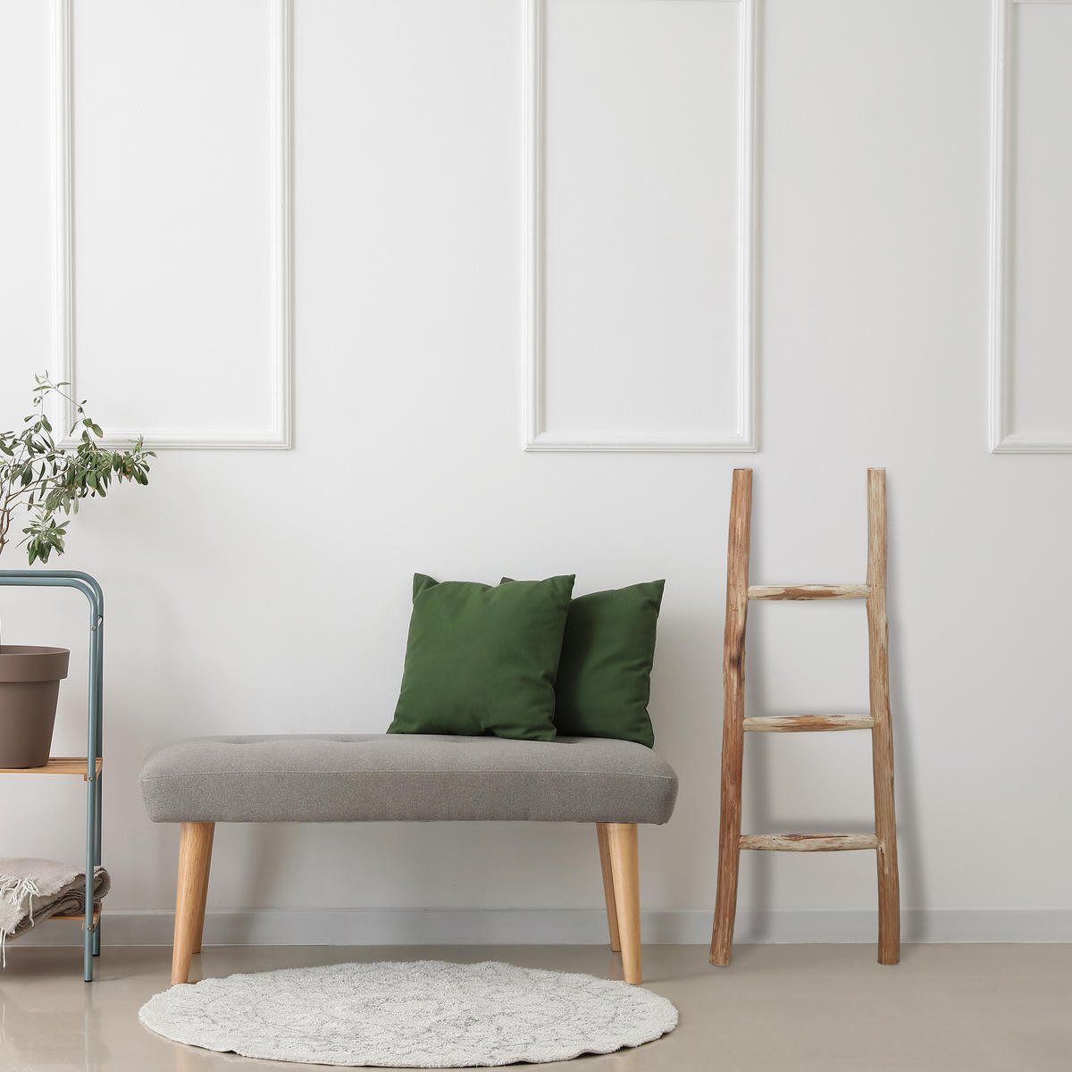 DEKORATIVNÝ rebrík - svetlohnedá, drevo (35/90/4.5cm) - Relaxdays