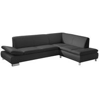 ECKSOFA mit Ottomane rechts Kaye Bezug Kunstleder Metallfuß verchromt / schwarz - Schwarz, Kunststoff (270/190cm) - 58aufmkessel
