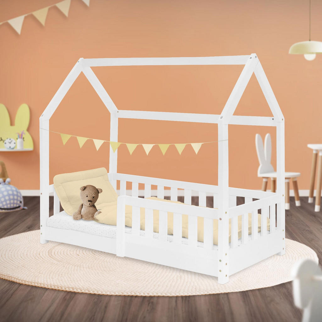 Thumbnail - Ml-Design Kinderbett, Weiß, Holz, 70x140 cm, Kinder- & Jugendzimmer, Kindermöbel, Kinderbetten, Hausbetten