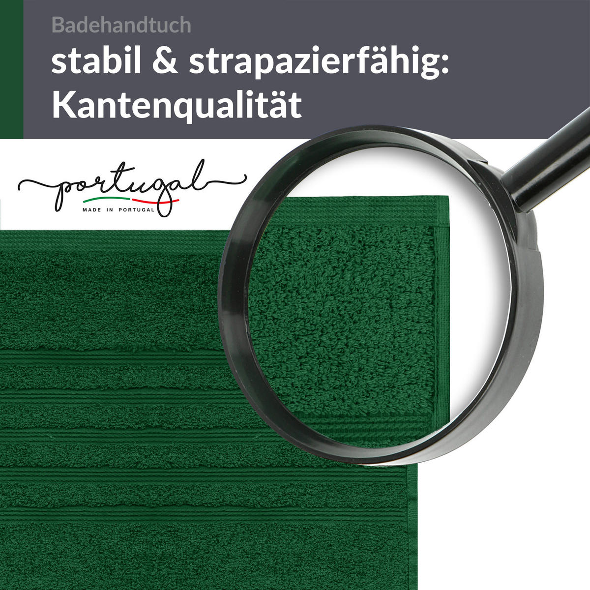 BADETUCH London Tannen Grün 2er Set 100x150 - Waldgrün, Textil (100/150cm) - Lashuma