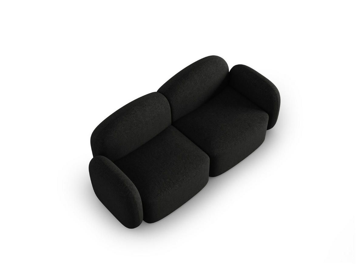 SOFA Blair aus Chenille-Stoff mischung schwarz 2 Sitzplätze - Schwarz, Textil (87/80/194cm) - Micadoni