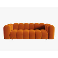 SOFA Lupine aus Samt terrakotta 3 Sitzplätze - Terra cotta, Textil (95/70/230cm) - Micadoni