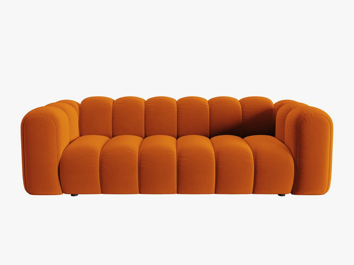 SOFA Lupine aus Samt terrakotta 3 Sitzplätze - Terra cotta, Textil (95/70/230cm) - Micadoni