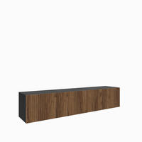 TV-SCHRANK Mio 200 cm (2x100) viertürig, schwarz, catania - Schwarz/Braun, Kunststoff (200/41/40cm) - Margaret Hadas24