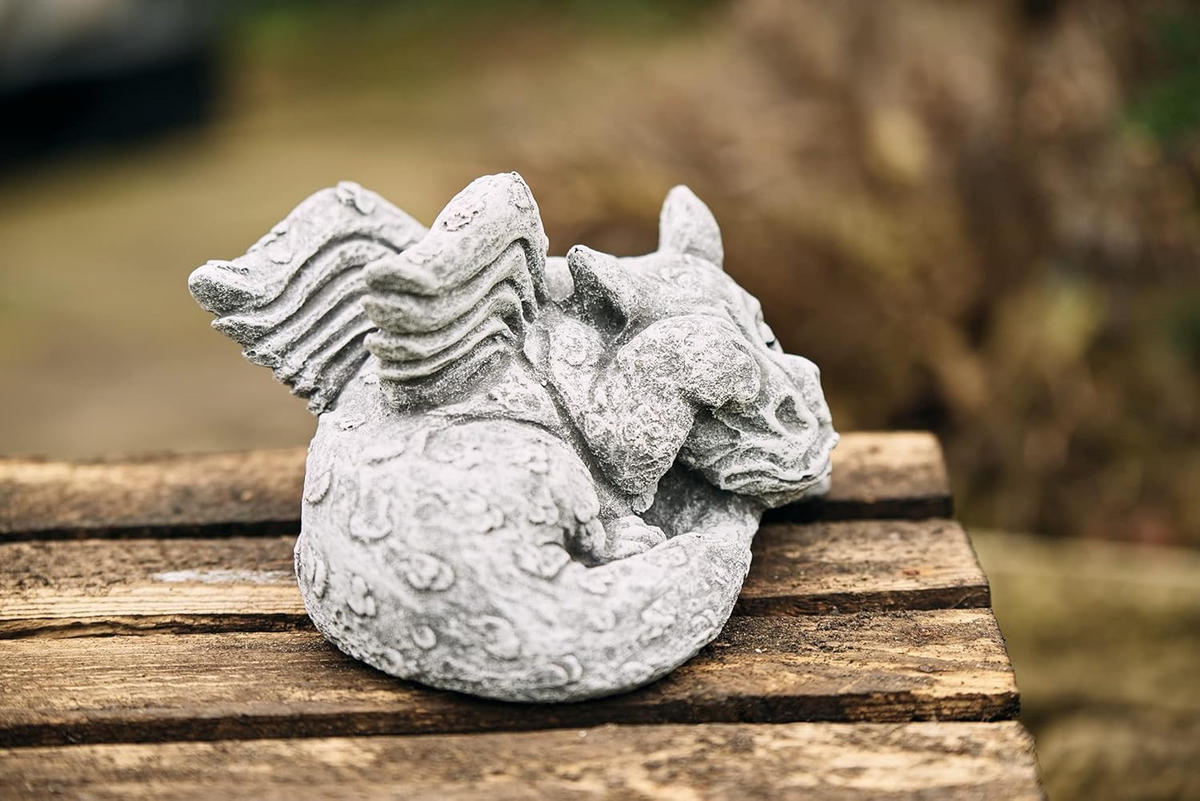 STEINFIGUR Drache Luca frostfest wetterfest Gartenfigur - Grau, Stein (20/14/22cm) - stoneandstyle