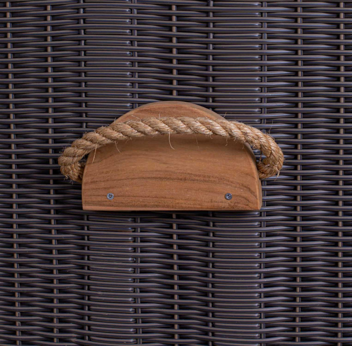 STRANDKORB XL Schillig Bullauge - Taupe/Braun, Metall (142/170/95cm) - Mr. Deko