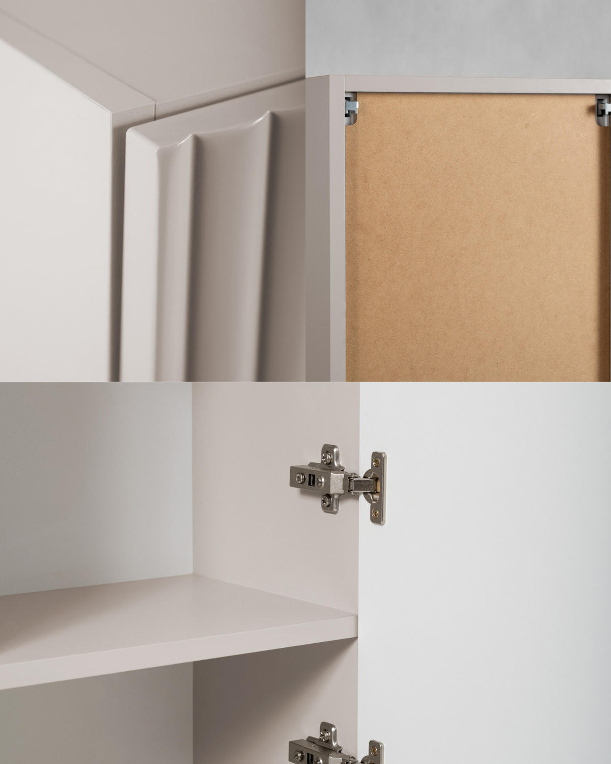 BADEZIMMER-HOCHSCHRANK: Kaschmir / Griffe Schwarz, 35 x 27 x 136 cm - Kaschmir/Schwarz, Holzwerkstoff (35/136/27cm) - 3XE LIVING