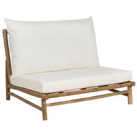 GARTENSESSEL Massivholz cremeweiß Todi - Hellbraun/Creme, Holz (102/74/85cm) - Beliani