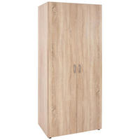 NYÍLÓAJTÓS SZEKRÉNY tölgyfa  - ezüst/tölgyfa, Konventionell, műanyag/faalapú anyag (81/176/51,1cm) - Carryhome
