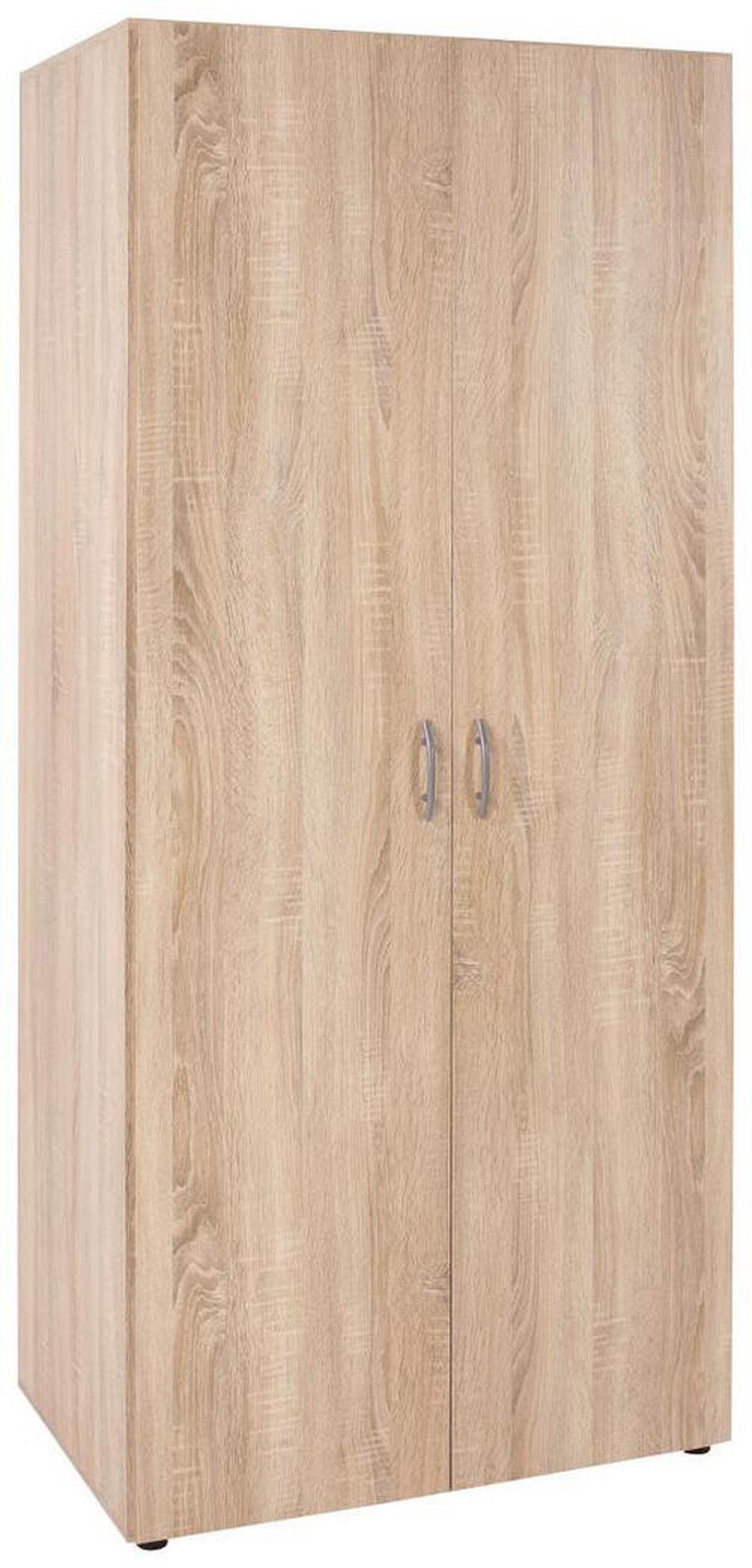 NYÍLÓAJTÓS SZEKRÉNY tölgyfa  - ezüst/tölgyfa, Konventionell, műanyag/faalapú anyag (81/176/51,1cm) - Carryhome
