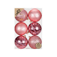 WEIHNACHTSKUGEL-SET bunt 6 Stück, 8 cm, Kunststoff - Pink, Kunststoff (40/20/40cm) - LAALU