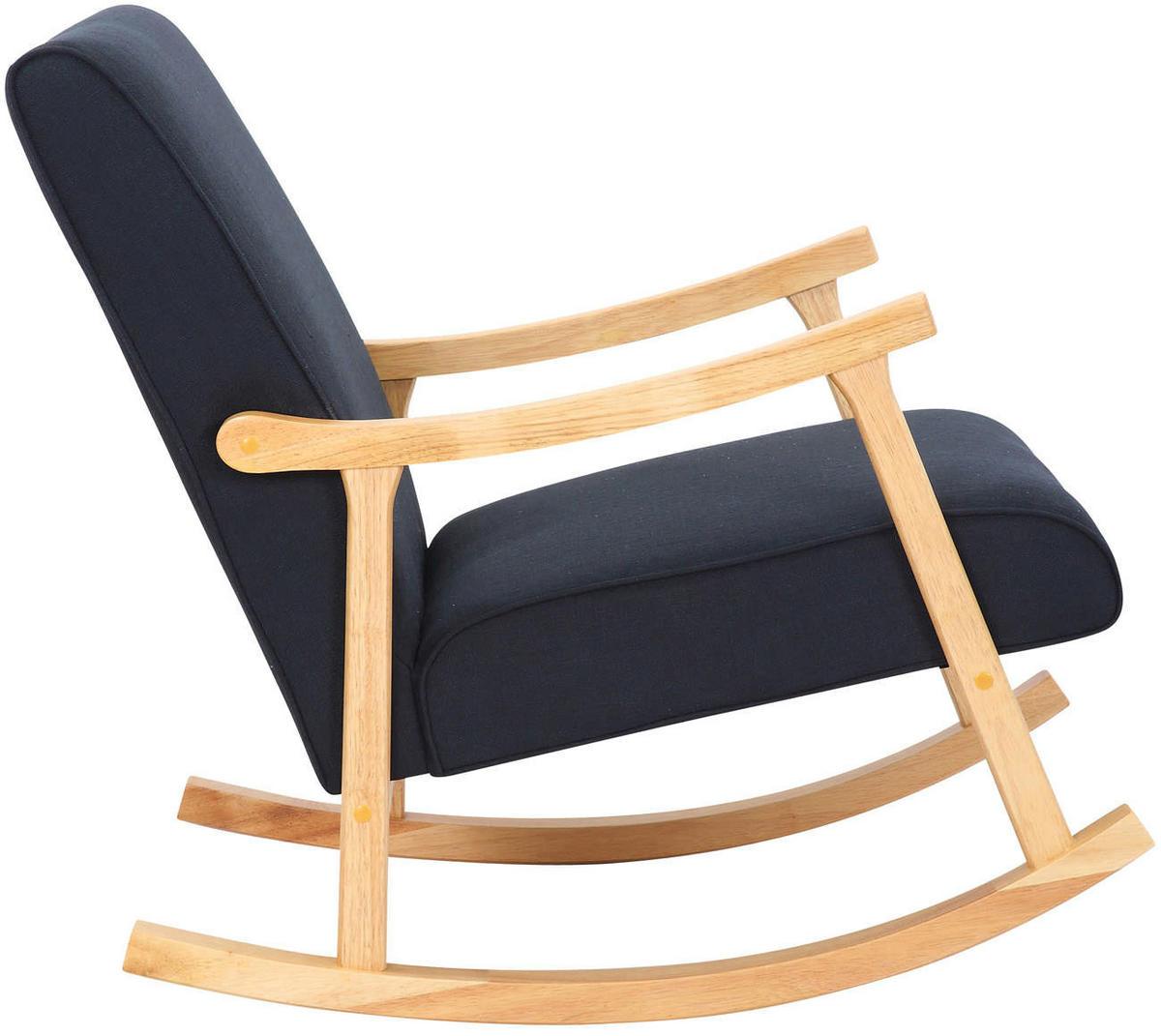 SCHAUKELSTUHL Stoff schwarz - Schwarz, Holz/Textil (67/82/92cm) - CLP