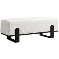 SITZBANK Melissa, Polsterbank 100 cm mit Metallgestell, Bouclé-Stoff, Hellbeige+Schwarz - Beige/Schwarz, Metall (100/47/35cm) - Beautysofa