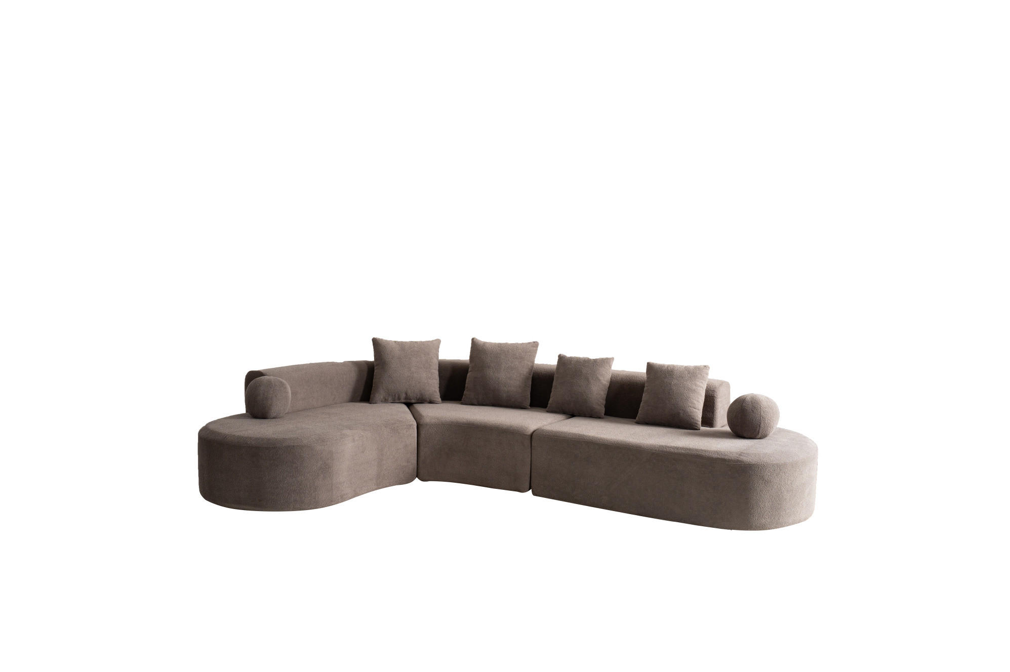 ECKSOFA 327/215/80 cm aus Chenille mit L-Form und montagefreiem Aufbau Grau - Grau, Textil (215/327cm) - Modenvie