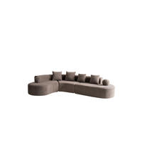 ECKSOFA 327/215/80 cm aus Chenille mit L-Form und montagefreiem Aufbau Grau - Grau, Textil (215/327cm) - Modenvie