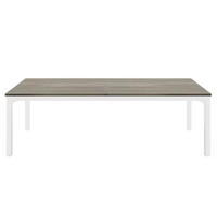SCHREIBTISCH für 2 Personen 200 x 70 cm Metall Holz Taupe Weiß - Weiß, Metall (200/70/75cm) - Meubliv