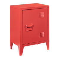 NACHTSCHRANK Inari - Rot, Metall (40/57/30cm) - [en.casa]