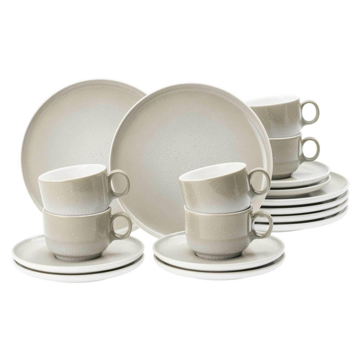 KAFFEESERVICE Sento Home Aura cream 18er Set - Creme, Keramik (24/18.1/43cm) - Seltmann Weiden