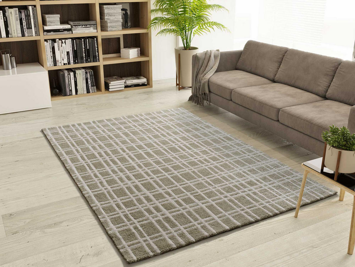 WEBTEPPICH Grün Caledonia 160/230 cm - Beige/Grün, Naturmaterialien/Textil (160/230cm) - Atticgo