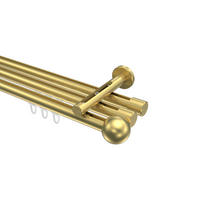 INNENLAUF-GARDINENSTANGEN-SET Siteno Luino 520 cm (geteilt in 4 x 130 cm), 3-läufig, 20 mm Ø Messing-Optik - Messingfarben, Metall (520cm) - INTERDECO