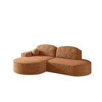 ECKSOFA mit Schlaffunktion und Bettkasten Modena Runden stoff Arena Orange Links - Orange, Holz (179/278cm) - Kaiser Möbel