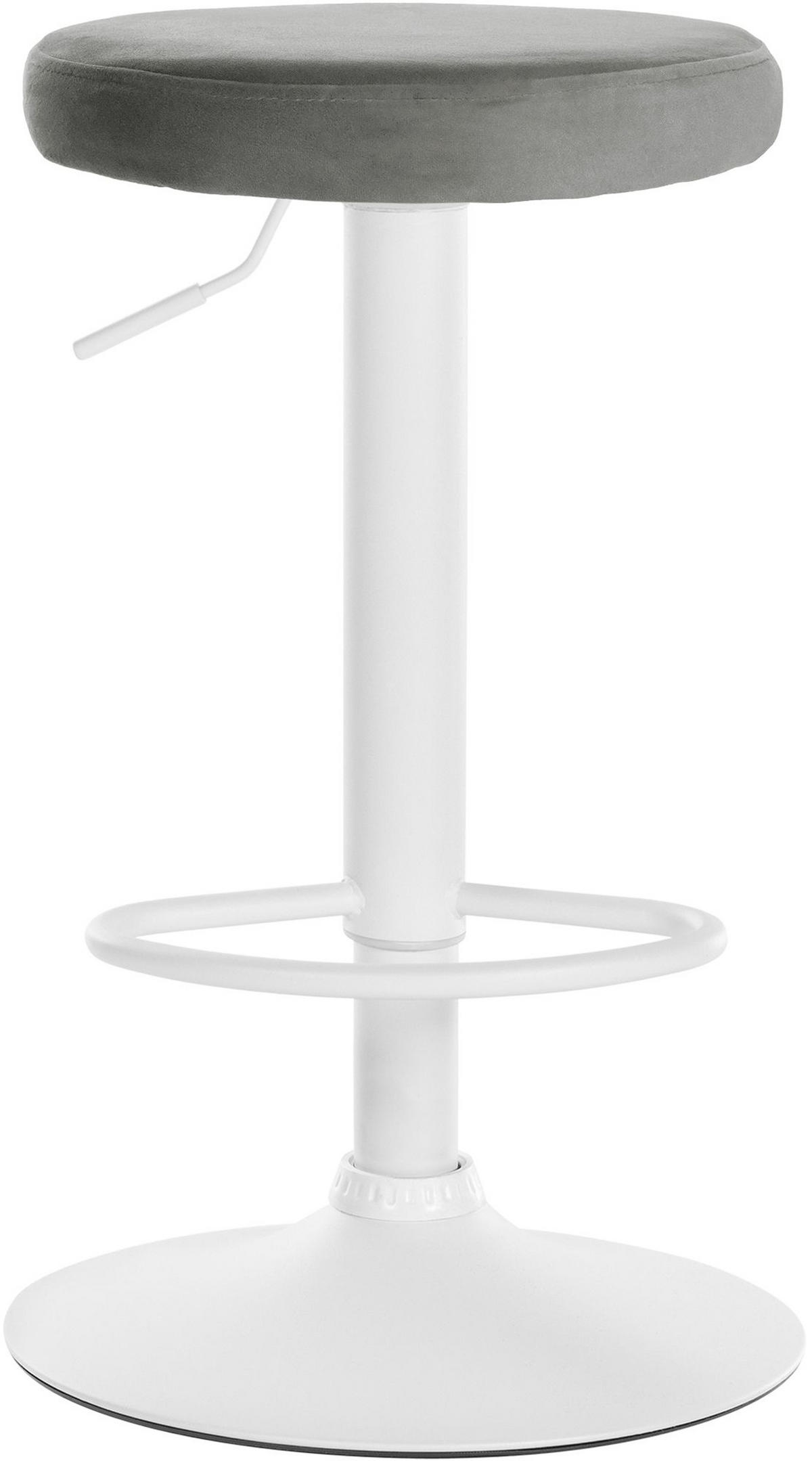 BARHOCKER 2er Set Pontius Samt weiß grau - Weiß/Grau, Textil/Metall (38.5/81/38.5cm) - TPFLiving