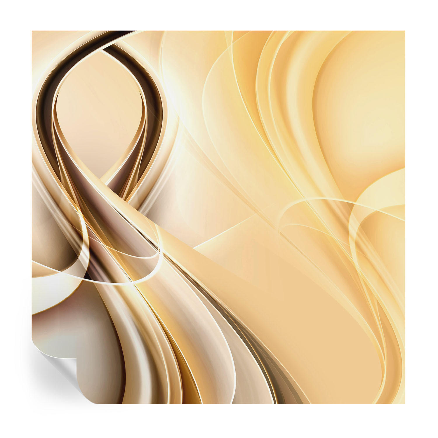 FOTOTAPETE 250x250 cm - Wellenlinien - Orange, Textil (250/250cm) - Wallfluent