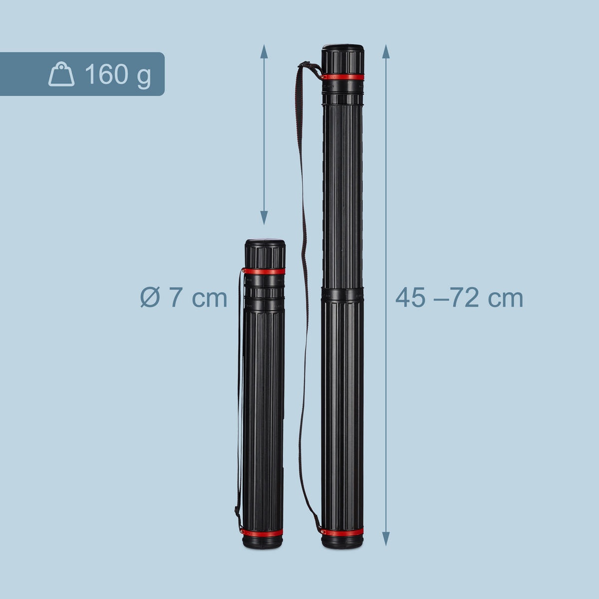 PLAGÁTOVÁ rúra - čierna, plast (7/72/7cm) - Relaxdays