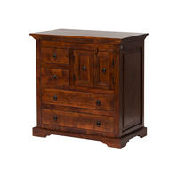 KOMMODE Akazie 87x50x87 nougat lackiert OXFORD #446 - Dunkelbraun, Holz (87/87/50cm) - Massivmoebel24