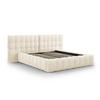 BETT mit Bettkasten und Doppelkopfteil Mamaia aus Samt leichtes beige 180x200cm - Beige, Textil (180/200cm) - Micadoni