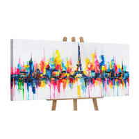 GEMÄLDE Pariser Inspiration auf Keilrahmen 115x50 cm - Multicolor, Holz (115/50cm) - YS-art gallery