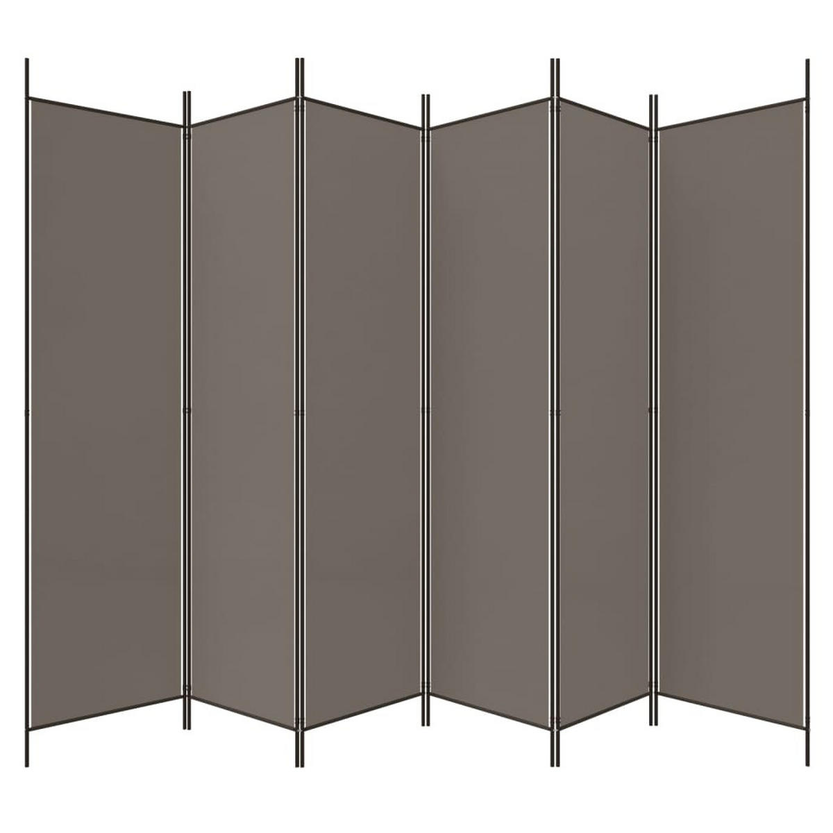 PARAVENT 6-teilig Anthrazit 300/220 Cm Stoff - Anthrazit, Textil (300/220/0.1cm) - vidaXL