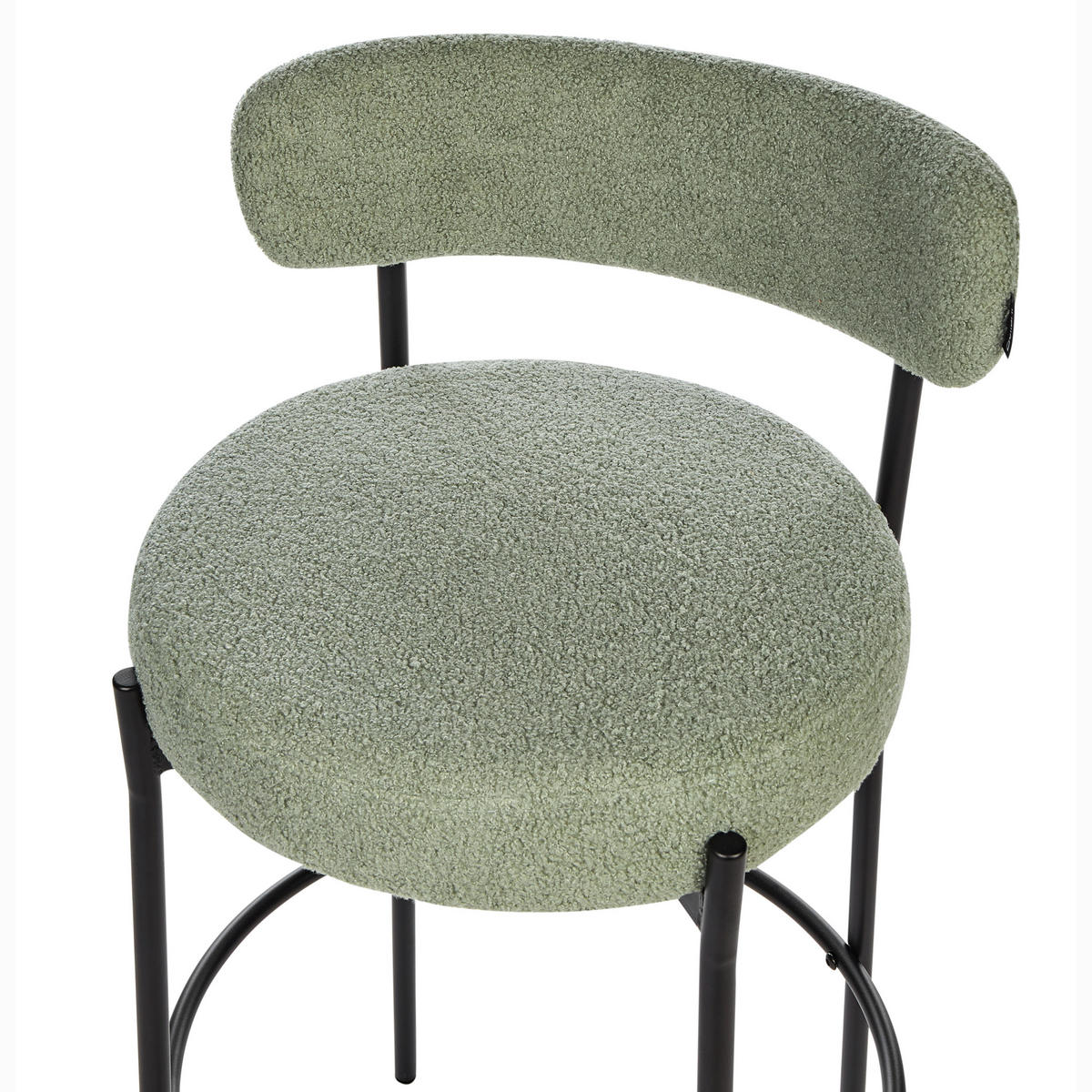 BARSTÜHLEN 2er-Set Bouclé Hellgrün Allison - Grün, Textil (50/97/50cm) - Beliani