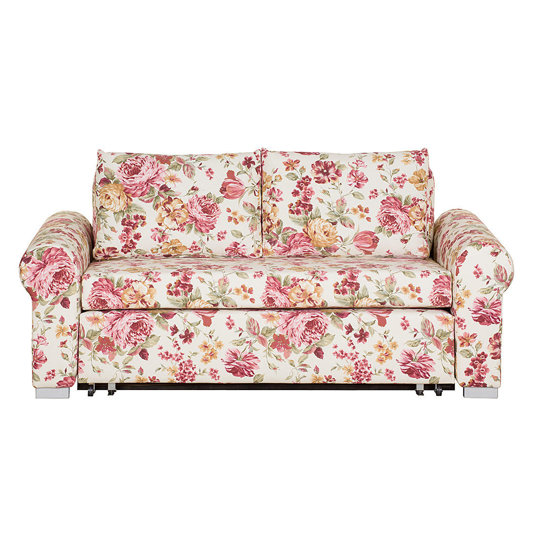SCHLAFSOFA - Beige/Rosa, Textil (165/90/90cm) - home24