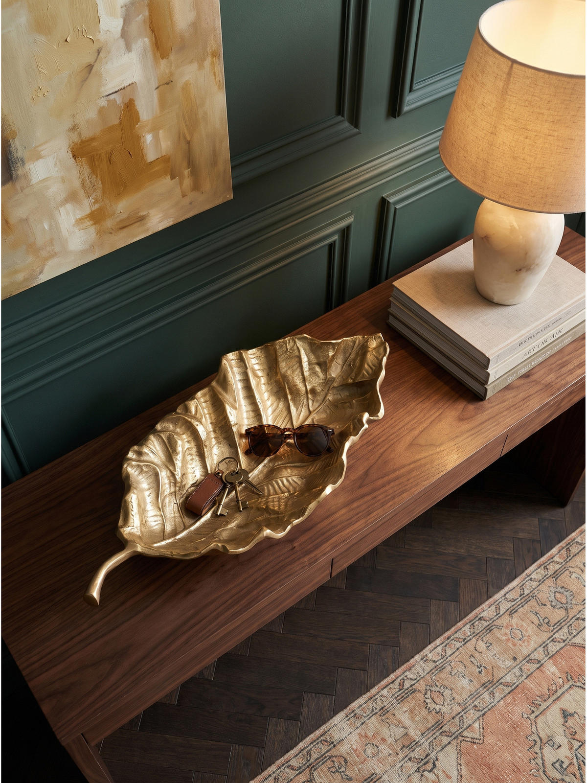 DEKOSCHALE SUBIACO, Aluminium, handgefertigt, Gold, 67 x 27 x 11 cm - Goldfarben, Metall (11cm) - KADIMA DESIGN