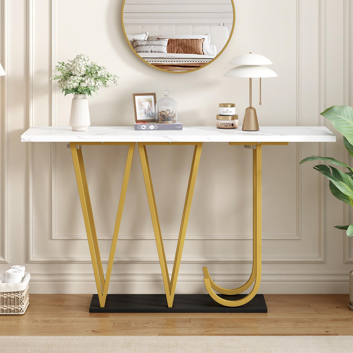 BEISTELLTISCH 120/80/29,5 cm Weiß aus MDF und Metall mit Stauraum - Weiß, Holzwerkstoff (120/29.5/80cm) - OKMYHOME